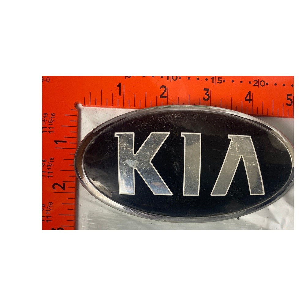 Kia OEM Front Hood Rear Trunk Oval Logo Emblem Badge Silver Black 86320-2K000